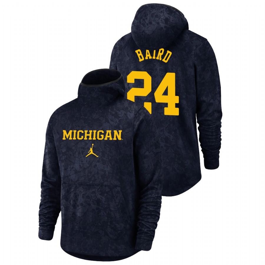 Michigan Wolverines Men's NCAA C.J. Baird #24 Navy Spotlight Team Logo Pullover College Basketball Hoodie ORS4449FO
